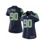 Women's Nike Seattle Seahawks #90 Jarran Reed Limited Steel Blue Team Color NFL Jersey