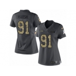 Women's Nike Seattle Seahawks #91 Cassius Marsh Limited Black 2016 Salute to Service NFL Jersey