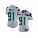 Women's Nike Seattle Seahawks #91 Cassius Marsh Vapor Untouchable Limited Grey Alternate NFL Jersey