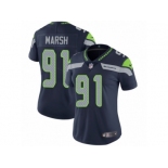 Women's Nike Seattle Seahawks #91 Cassius Marsh Vapor Untouchable Limited Steel Blue Team Color NFL Jersey