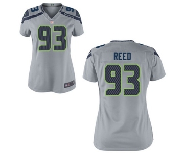 Women's Nike Seattle Seahawks #93 Jarran Reed Grey Alternate NFL Jersey