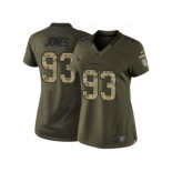 Women's Nike Seattle Seahawks #93 Nazair Jones Limited Green Salute to Service NFL Jersey