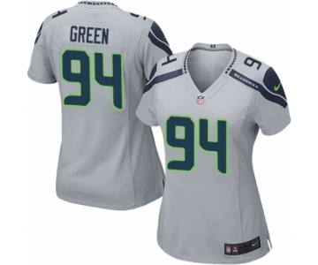 Women's Nike Seattle Seahawks #94 Rasheem Green Game Grey Alternate NFL Jersey