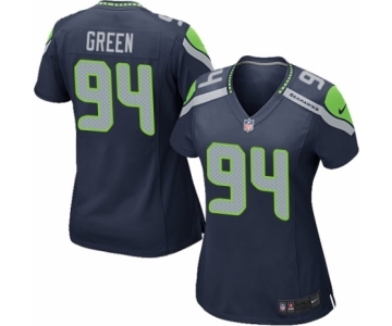 Women's Nike Seattle Seahawks #94 Rasheem Green Game Navy Blue Team Color NFL Jersey