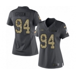 Women's Nike Seattle Seahawks #94 Rasheem Green Limited Black 2016 Salute to Service NFL Jersey