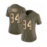 Women's Nike Seattle Seahawks #94 Rasheem Green Limited Olive Gold 2017 Salute to Service NFL Jersey