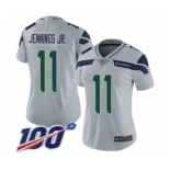 Women's Seattle Seahawks #11 Gary Jennings Jr. Grey Alternate Vapor Untouchable Limited Player 100th Season Football Jersey