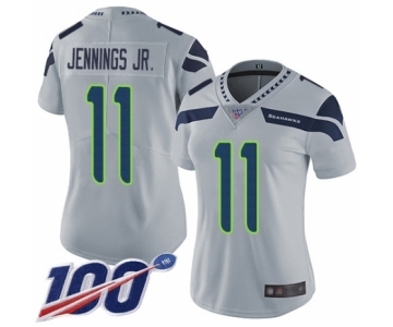 Women's Seattle Seahawks #11 Gary Jennings Jr. Grey Alternate Vapor Untouchable Limited Player 100th Season Football Jersey