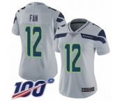 Women's Seattle Seahawks 12th Fan Grey Alternate Vapor Untouchable Limited Player 100th Season Football Jersey