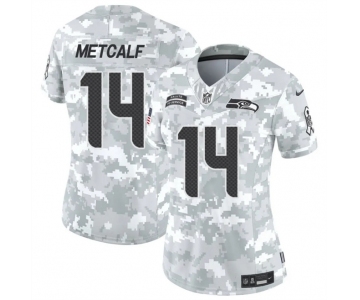 Women's Seattle Seahawks #14 DK Metcalf 2024 F.U.S.E Arctic Camo Salute To Service Limited Stitched Football Jersey