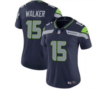 Women's Seattle Seahawks #15 P.J. Walker Navy Vapor Limited Football Stitched Jersey