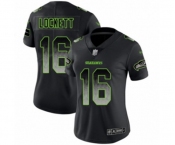 Women's Seattle Seahawks #16 Tyler Lockett Limited Black Smoke Fashion Football Jersey