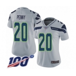 Women's Seattle Seahawks #20 Rashaad Penny Grey Alternate Vapor Untouchable Limited Player 100th Season Football Jersey