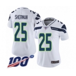 Women's Seattle Seahawks #25 Richard Sherman White Vapor Untouchable Limited Player 100th Season Football Jersey