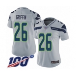 Women's Seattle Seahawks #26 Shaquill Griffin Grey Alternate Vapor Untouchable Limited Player 100th Season Football Jersey