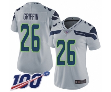 Women's Seattle Seahawks #26 Shaquill Griffin Grey Alternate Vapor Untouchable Limited Player 100th Season Football Jersey