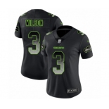 Women's Seattle Seahawks #3 Russell Wilson Limited Black Smoke Fashion Football Jersey