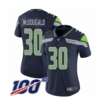 Women's Seattle Seahawks #30 Bradley McDougald Navy Blue Team Color Vapor Untouchable Limited Player 100th Season Football Jersey