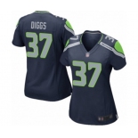 Women's Seattle Seahawks #37 Quandre Diggs Game Navy Blue Team Color Football Jersey