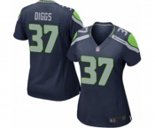 Women's Seattle Seahawks #37 Quandre Diggs Game Navy Blue Team Color Football Jersey