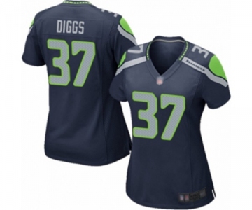 Women's Seattle Seahawks #37 Quandre Diggs Game Navy Blue Team Color Football Jersey