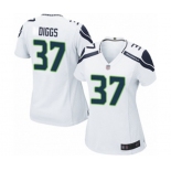 Women's Seattle Seahawks #37 Quandre Diggs Game White Football Jersey