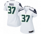 Women's Seattle Seahawks #37 Quandre Diggs Game White Football Jersey