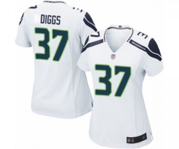 Women's Seattle Seahawks #37 Quandre Diggs Game White Football Jersey