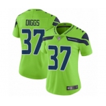 Women's Seattle Seahawks #37 Quandre Diggs Limited Green Rush Vapor Untouchable Football Jersey