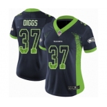 Women's Seattle Seahawks #37 Quandre Diggs Limited Navy Blue Rush Drift Fashion Football Jersey