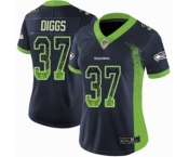 Women's Seattle Seahawks #37 Quandre Diggs Limited Navy Blue Rush Drift Fashion Football Jersey