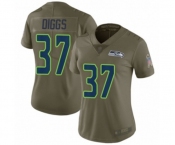 Women's Seattle Seahawks #37 Quandre Diggs Limited Olive 2017 Salute to Service Football Jersey