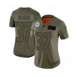 Women's Seattle Seahawks #37 Quandre Diggs Limited Olive 2019 Salute to Service Football Jersey