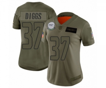 Women's Seattle Seahawks #37 Quandre Diggs Limited Olive 2019 Salute to Service Football Jersey