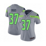 Women's Seattle Seahawks #37 Quandre Diggs Limited Silver Inverted Legend Football Jersey