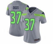 Women's Seattle Seahawks #37 Quandre Diggs Limited Silver Inverted Legend Football Jersey