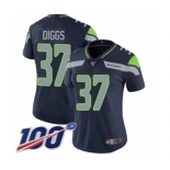 Women's Seattle Seahawks #37 Quandre Diggs Navy Blue Team Color Vapor Untouchable Limited Player 100th Season Football Jersey