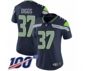 Women's Seattle Seahawks #37 Quandre Diggs Navy Blue Team Color Vapor Untouchable Limited Player 100th Season Football Jersey