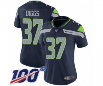 Women's Seattle Seahawks #37 Quandre Diggs Navy Blue Team Color Vapor Untouchable Limited Player 100th Season Football Jersey