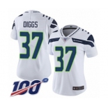 Women's Seattle Seahawks #37 Quandre Diggs White Vapor Untouchable Limited Player 100th Season Football Jersey