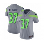 Women's Seattle Seahawks #37 Shaun Alexander Limited Silver Inverted Legend Football Jersey