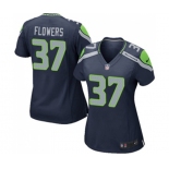 Women's Seattle Seahawks #37 Tre Flowers Game Navy Blue Team Color Football Jersey