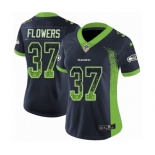 Women's Seattle Seahawks #37 Tre Flowers Limited Navy Blue Rush Drift Fashion Football Jersey