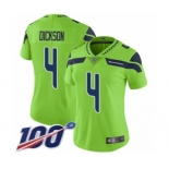 Women's Seattle Seahawks #4 Michael Dickson Limited Green Rush Vapor Untouchable 100th Season Football Jersey