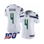 Women's Seattle Seahawks #4 Michael Dickson White Vapor Untouchable Limited Player 100th Season Football Jersey