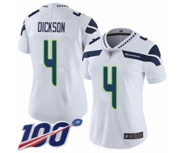 Women's Seattle Seahawks #4 Michael Dickson White Vapor Untouchable Limited Player 100th Season Football Jersey