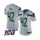 Women's Seattle Seahawks #42 Delano Hill Grey Alternate Vapor Untouchable Limited Player 100th Season Football Jersey