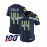 Women's Seattle Seahawks #44 Nate Orchard Navy Blue Team Color Vapor Untouchable Limited Player 100th Season Football Jersey