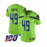 Women's Seattle Seahawks #49 Shaquem Griffin Limited Green Rush Vapor Untouchable 100th Season Football Jersey