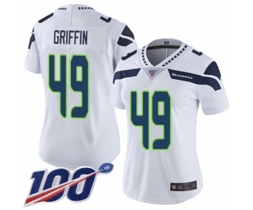 Women's Seattle Seahawks #49 Shaquem Griffin White Vapor Untouchable Limited Player 100th Season Football Jersey